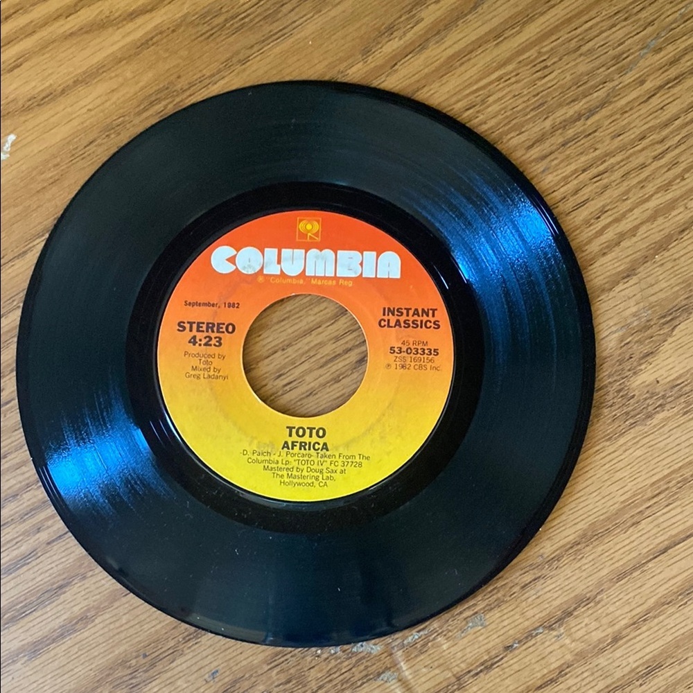 Toto Africa/Good For You Columbia‎ Records 45